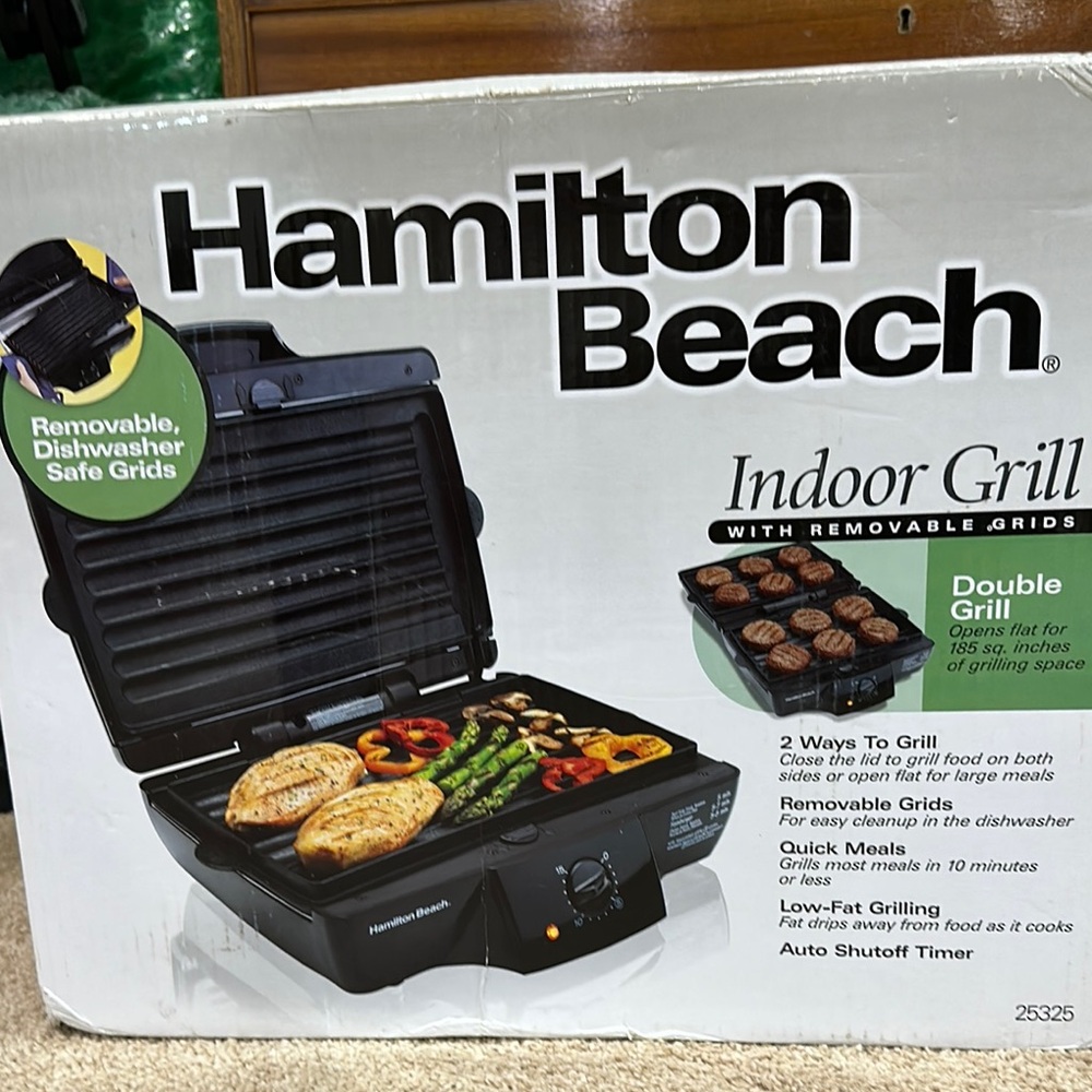 Hamilton Beach Black Indoor Grill with Double Grids